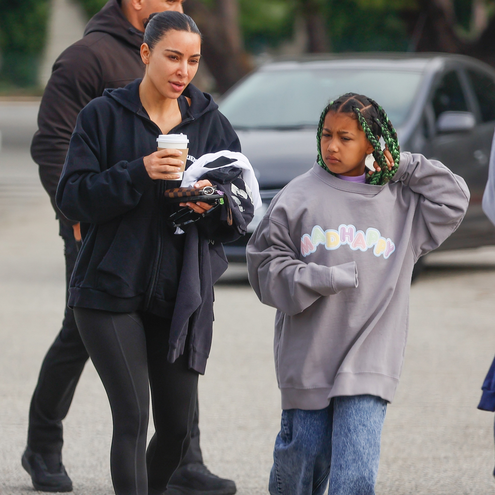 Kim Kardashian Rocks Adidas Yeezy Slides & Skims Top at Daughter North  West's Basketball Game