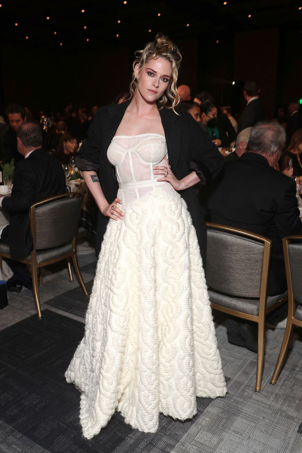 Kristen Stewart In White Lingerie Dress At 2022 Producers Guild