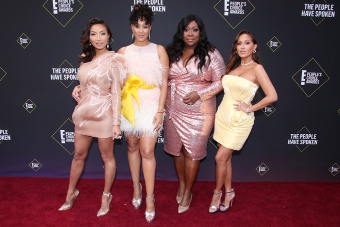 Loni Love and ‘The Real’ co-hosts at the 2019 People’s Choice Awards