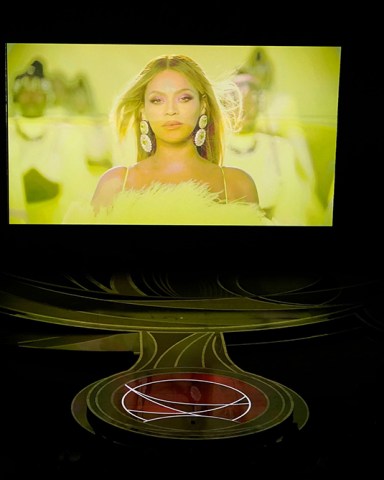 Beyonce appears on screen as she performs the song "Be Alive" from "King Richard" at the Oscars, at the Dolby Theatre in Los Angeles
94th Academy Awards - Show, Los Angeles, United States - 27 Mar 2022