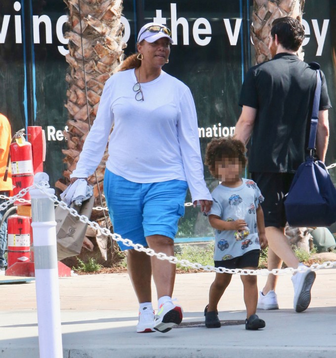 Queen Latifah Out With Her Son