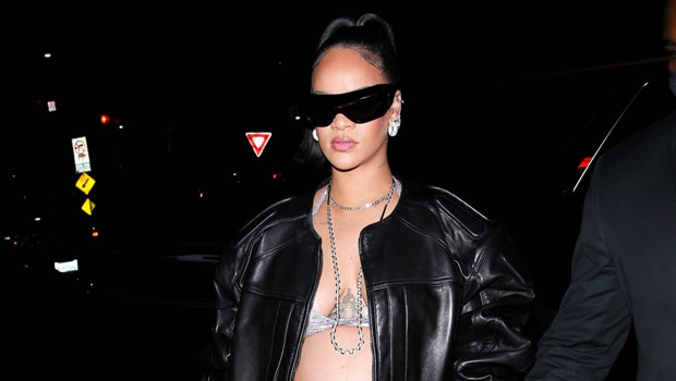 Rihanna's No Top and Open Leather Jacket Expertly Showed Off Her Baby Bump  in New Louis Vuitton Campaign