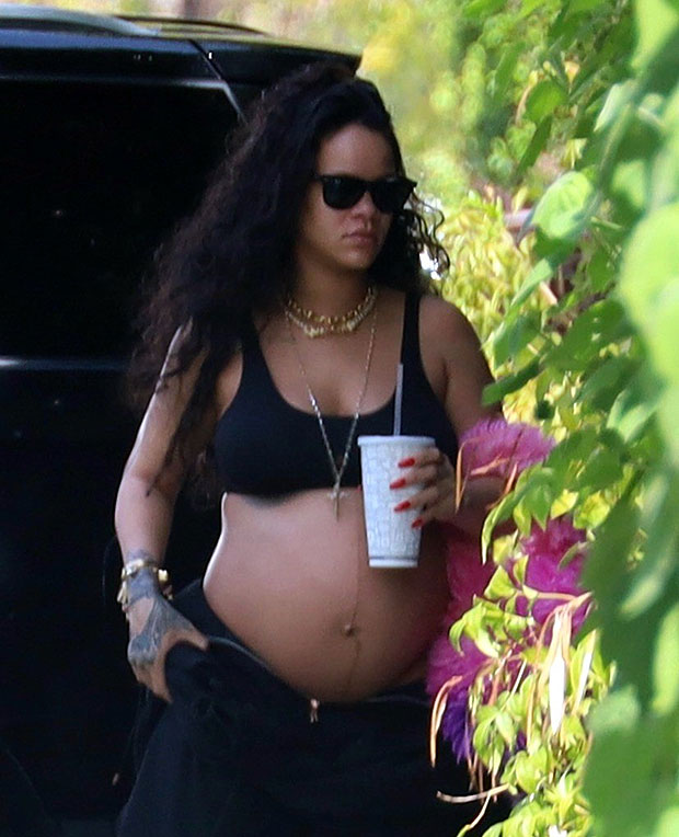 Just Jared on Instagram: Rihanna bared her baby bump while