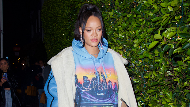 Rihanna: Multicolor Hoodie and Skirt