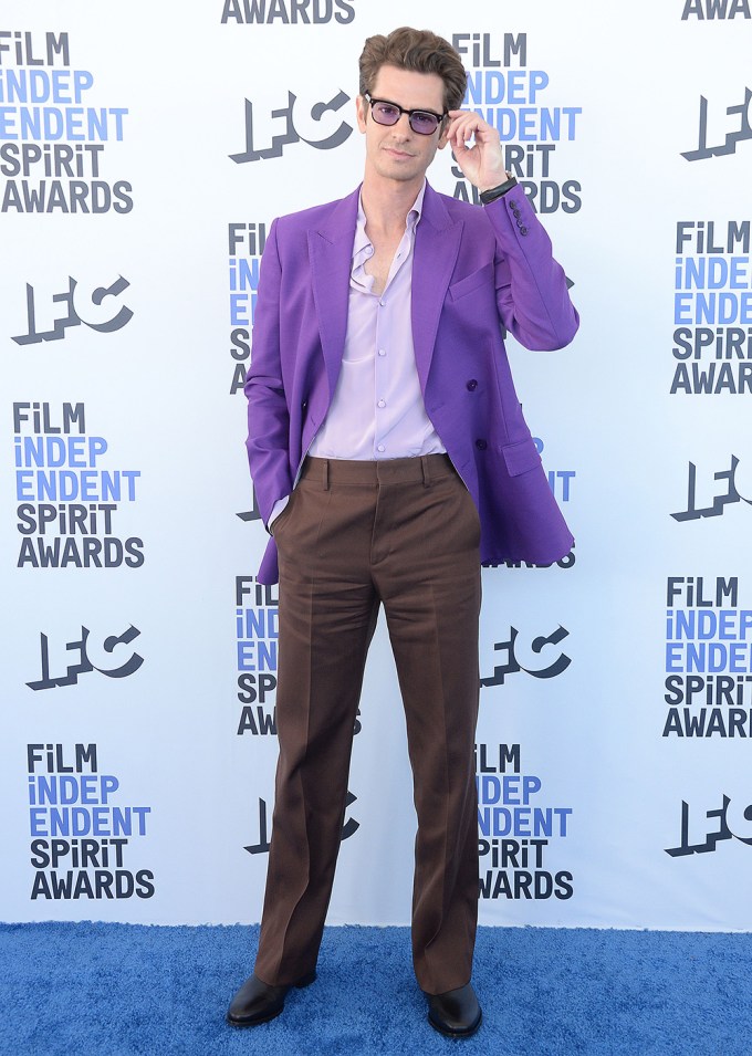 Andrew Garfield Channels Elton John At Independent Spirit Awards