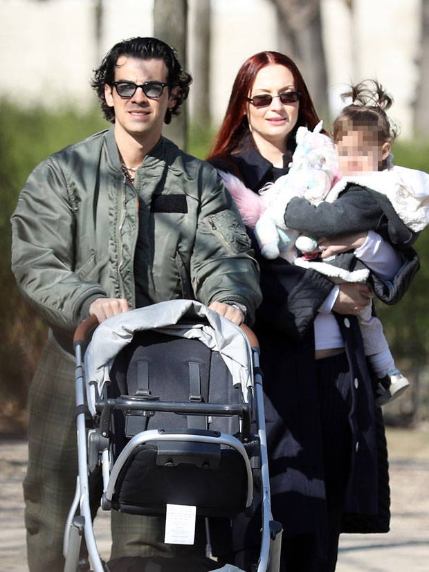 Sophie Turner and Joe Jonas Walk With Willa in Pairs