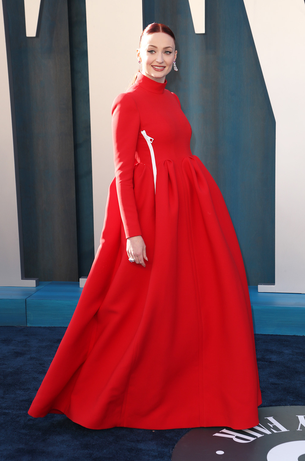 Sophie Turner Wears Red Dress to Wedding Rehearsal Dinner