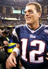 Tom Brady New England Patriots quarterback Tom Brady smiles after the Patriots defeated the St. Louis Rams 20-17 in NFL football's Super Bowl XXXVI in New Orleans. Brady, in just his second pro season, led a 53-yard, nine-play drive to set up a winning field goal by Adam Vinatieri
Countdown to 50 Super Bowl 36 Football, New Orleans, USA
