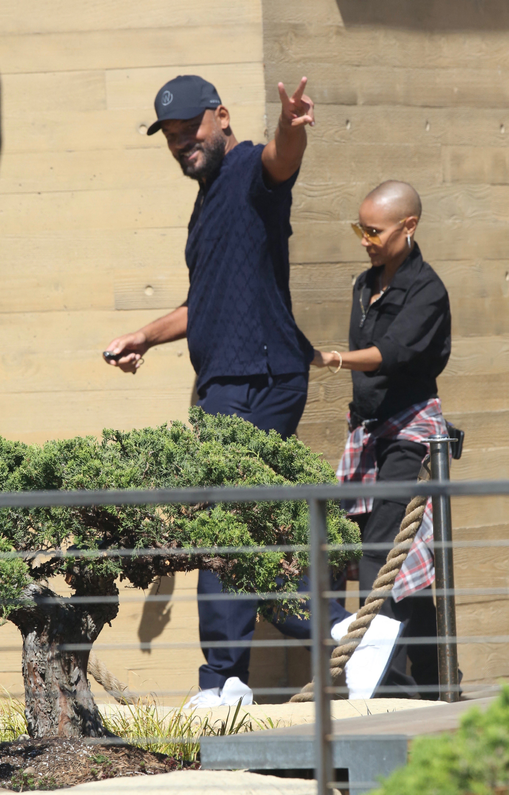 Will smith and Jada Pinkett Smith are seen leaving nobu