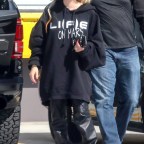 *EXCLUSIVE* New Ring? Singer Avril Lavigne displays what appears to be a very large engagement ring while arriving at a studio in LA