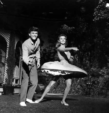Ann-Margret Rydell Ann-Margret, right, and Bobby Rydell dance during a scene from "Bye Bye Birdie" on the movie set in Hollywood, Ca., . It is the first film for actor-singer Bobby, 20, and the second for actress Ann-Margret, 21
BOBBY RYDELL ANN MARGRET, LOS ANGELES, USA