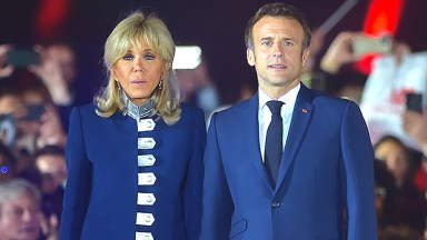 Brigitte Macron's Blue Pantsuit At Emmanuel's Election Rally – Photos –  Hollywood Life