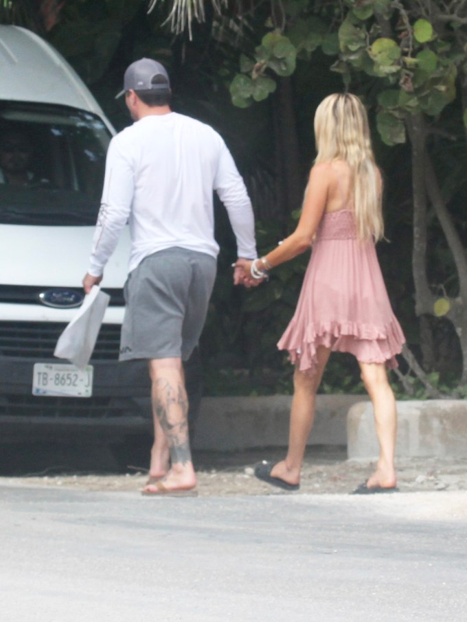 Christina Haack and Joshua Hall hold hands in Mexico