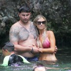 Flip or Flop star Christina Haack looks stunning in a pink bikini as she visits a natural swimming hole in Mexico with new boyfriend Joshua Hall.