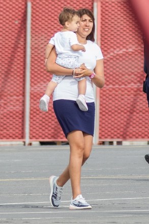 ** RIGHTS: WORLDWIDE EXCEPT IN GREECE ** Costa Navarino, GREECE  - *EXCLUSIVE*  - Cristiano Ronaldo and his big family pictured boarding on a private jet after spending a week at The Westin Resort, Costa Navarino. Ronaldo looked happy as he prepared to board, leaving Georgina and the nanny to help with the children and carrying his bag and a child's board book.Pictured: Cristiano Ronaldo, Alana Martina dos Santos Aveiro, Cristiano Ronaldo Jr., Eva Maria Dos Santos, MatBACKGRID USA 18 JUNE 2019 BYLINE MUST READ: karabatsispavlos / BACKGRIDUSA: +1 310 798 9111 / usasales@backgrid.comUK: +44 208 344 2007 / uksales@backgrid.com*UK Clients - Pictures Containing ChildrenPlease Pixelate Face Prior To Publication*