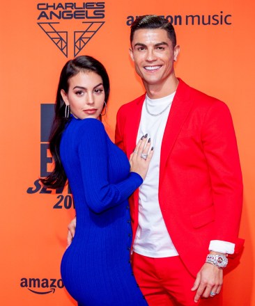 - Point de Vue Out Mandatory Credit: Photo by Shutterstock (10464850gy) Cristiano Ronaldo and Georgina Rodriguez 26th MTV EMA, Arrivals, Seville, Spain - 03 Nov 2019