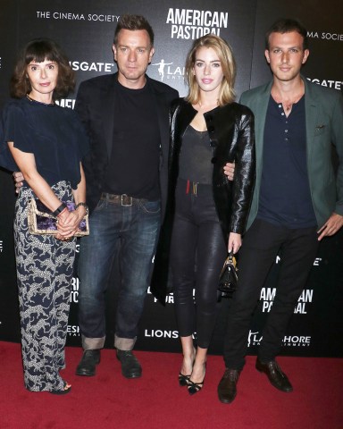 Eve Mavrakis, Ewan McGregor, daughter Clara McGregor and guest'American Pastoral' film screening, New York, USA - 19 Oct 2016