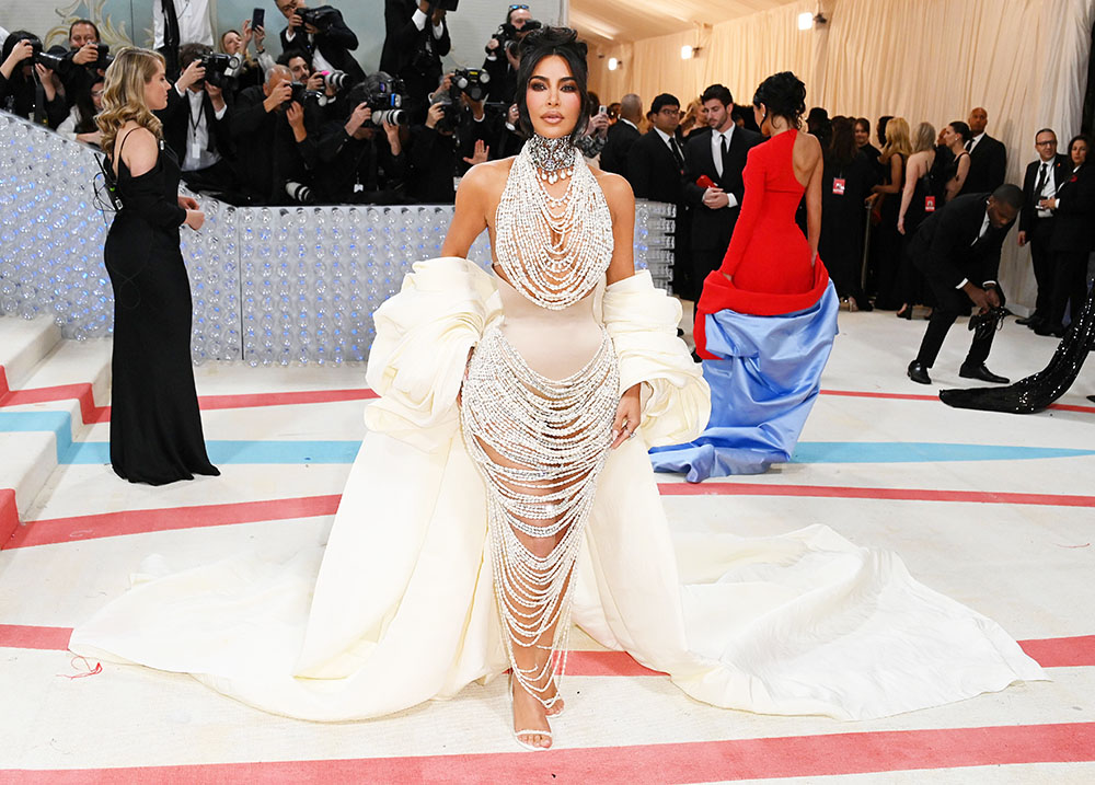 Kim Kardashian Wears a Low-Cut White Dress to Time 100 Gala