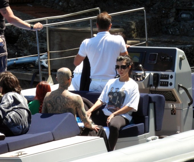 Kourtney Kardashian & Travis Barker Take A Boat Ride In Italy