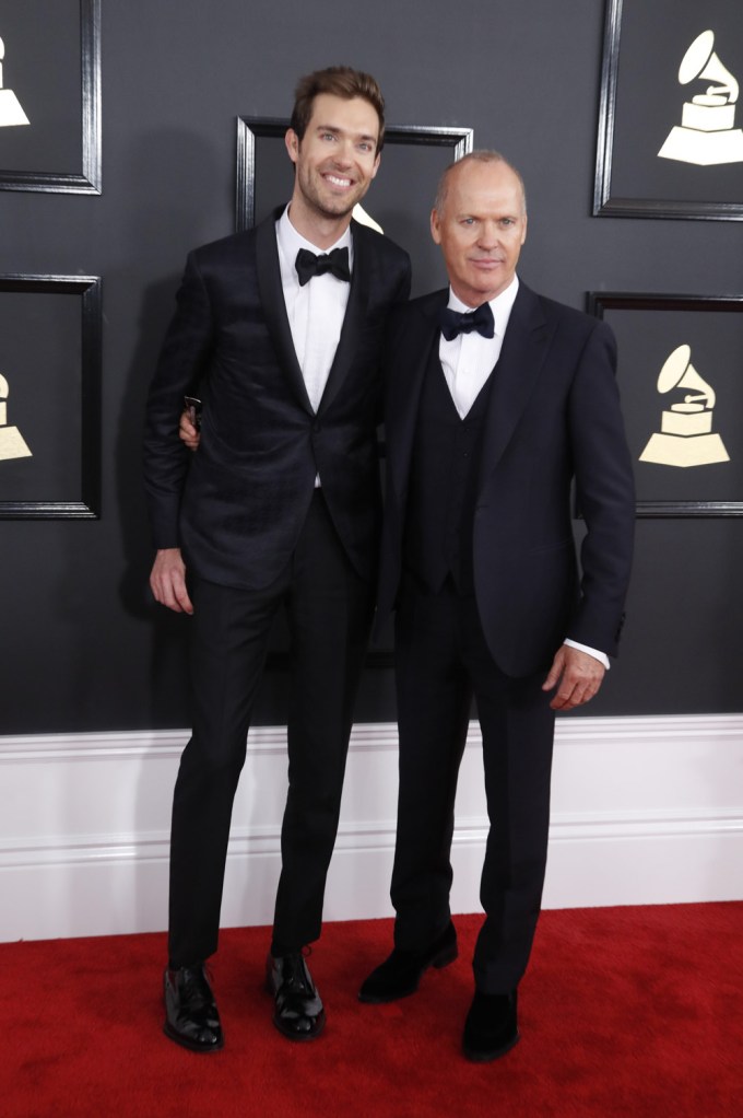 Sean Douglas & Michael Keaton Attend The 2017 Grammys