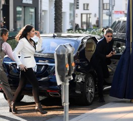 EXCLUSIVE: Noor Alfallah who was recently dating Mick Jagger is spotted with 57 year old billionaire Nicolas Berggruen as the couple arrive to a private dinner at the Ralph Lauren store on Rodeo Drive in Beverly Hills. 30 Apr 2019 Pictured: Noor Alfallah, Nicolas Berggruen. Photo credit: MEGA TheMegaAgency.com +1 888 505 6342 (Mega Agency TagID: MEGA408895_002.jpg) [Photo via Mega Agency]