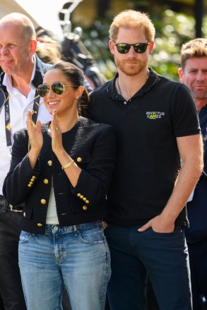 Meghan Duchess of Sussex and Prince Harry

16 Apr 2022
Jaguar Land Rover Driving Challenge, 5th edition of the Invictus Games, Zuiderpark, The Hague, The Netherlands - 16 Apr 2022
The Land Rover Driving Challenge, is an Invictus Games medal event that is designed to test the skill, precision, navigational ability, observation, and teamwork ability using Land Rover vehicles.