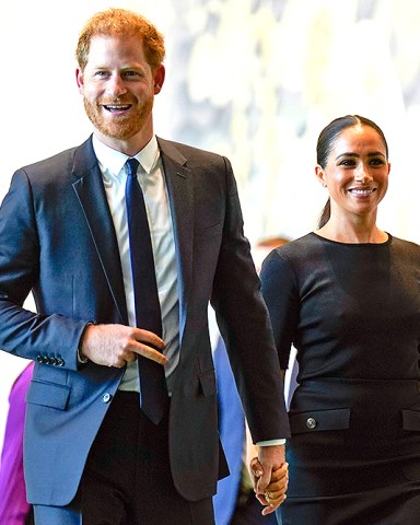 Prince Harry and Meghan Markle arrive at United Nations headquarters, . The Duke and Duchess of Sussex were at the UN to mark the observance of Nelson Mandela International Day
UN Nelson Mandela Day, United Nations - 18 Jul 2022