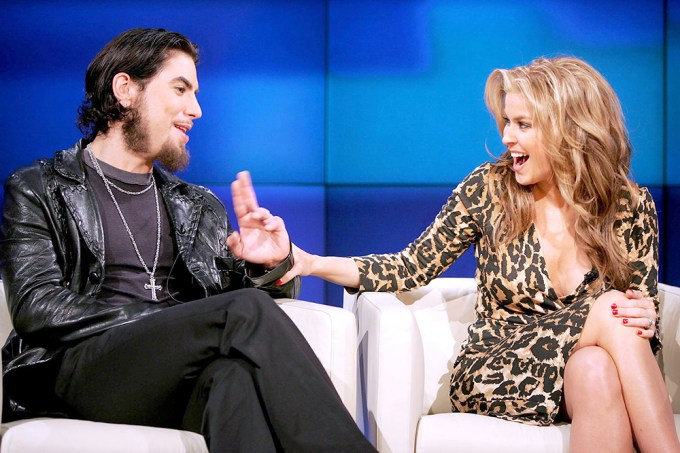Dave Navarro and Carmen Electra during an interview