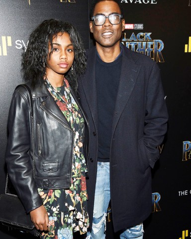 Zahra Rock, Chris Rock. Chris Rock and daughter Zahra attend a special screening of "Black Panther" at the Museum of Modern Art, in New York
NY Special Screening of "Black Panther", New York, USA - 13 Feb 2018