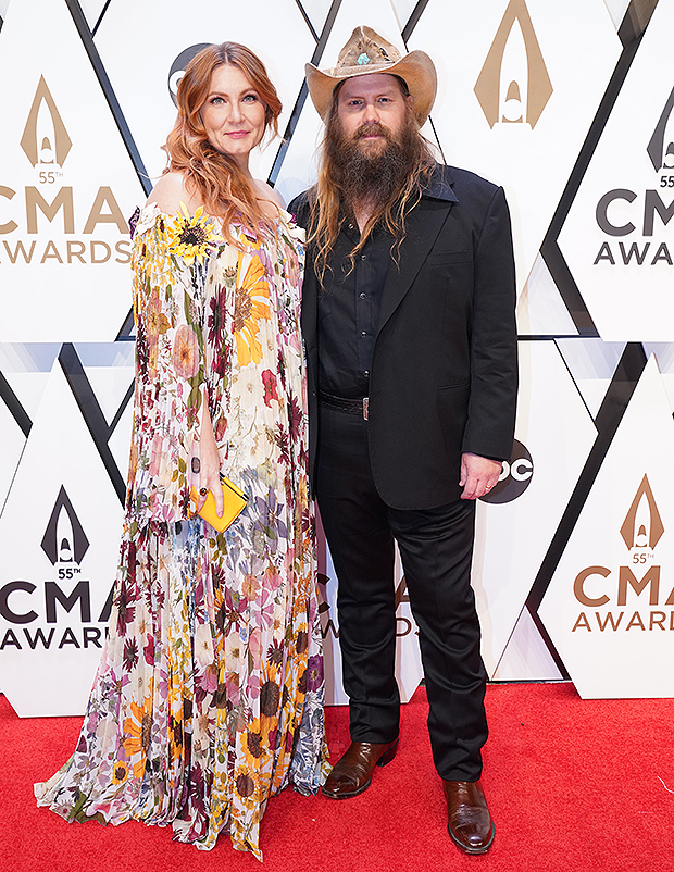 Chris Stapleton and wife at Country Music Association Awards 2021