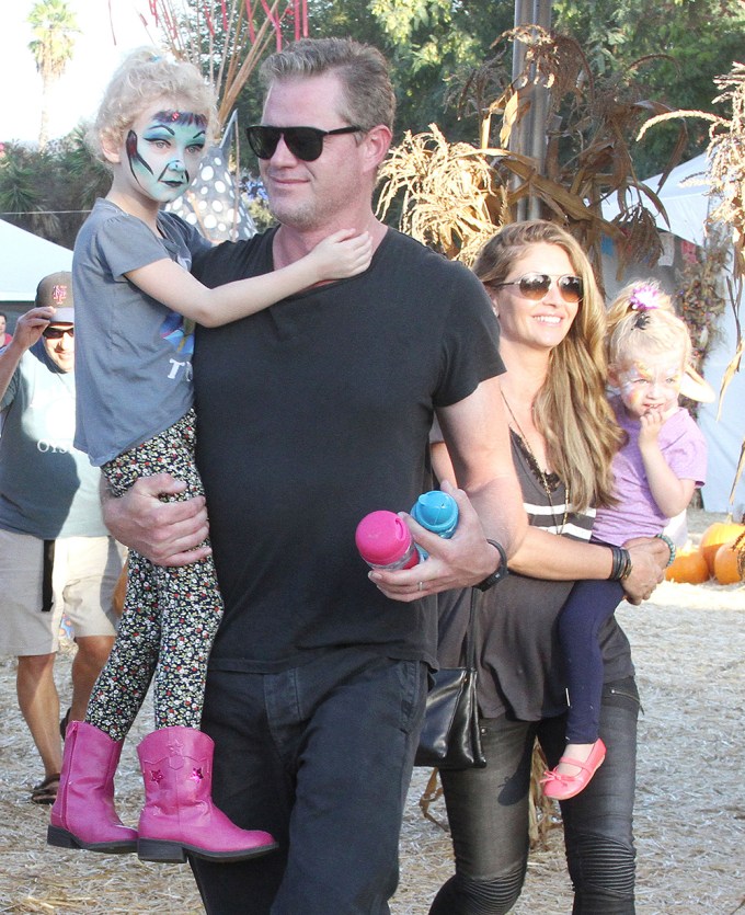Eric Dane & The Family At A Pumpkin Patch