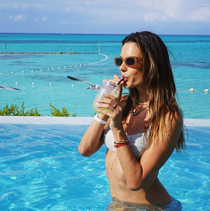 Supermodel Alessandra Ambrosio Vacations at Baha Mar, The Bahamas