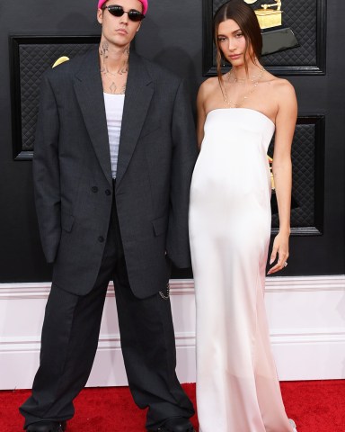 Justin Bieber and Hailey Bieber
64th Annual Grammy Awards, Arrivals, MGM Grand Garden Arena, Las Vegas, USA - 03 Apr 2022