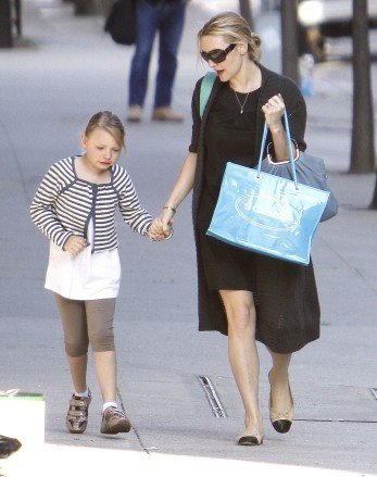 Kate Winslet and daughter Mia Kate Winslet picks up daughter Mia from school in New York, USA - April 17, 2009