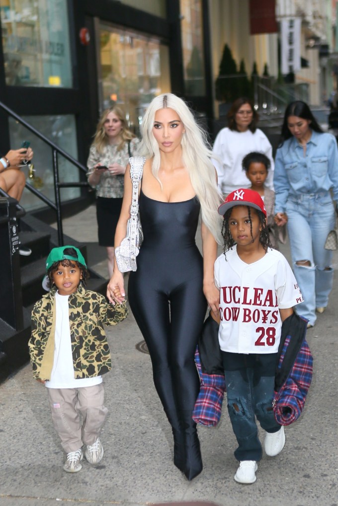 Kim Kardashian heads to Cipriani with her kids after a taping of ‘The Tonight Show’ in NYC