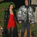 *EXCLUSIVE* Kourtney Kardashian and Travis Barker exit a Family dinner with Reign and Landon Barker in Malibu!