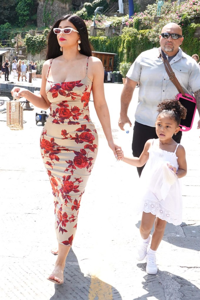 Kylie Jenner holds hands with Stormi Webster in Italy