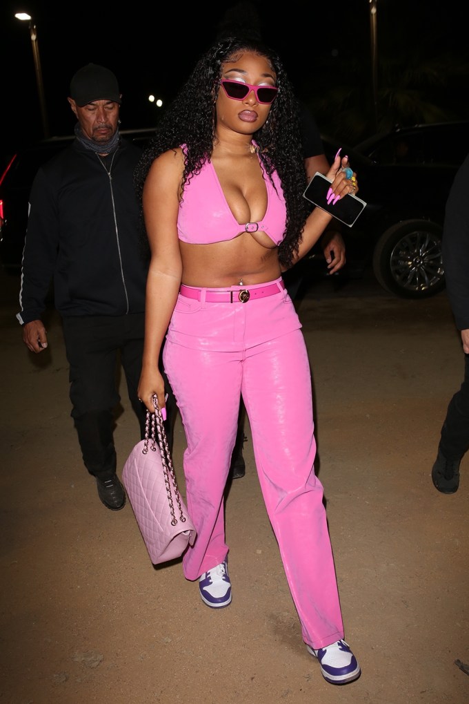 Megan Thee Stallion Arrives At Neon Carnival For Coachella