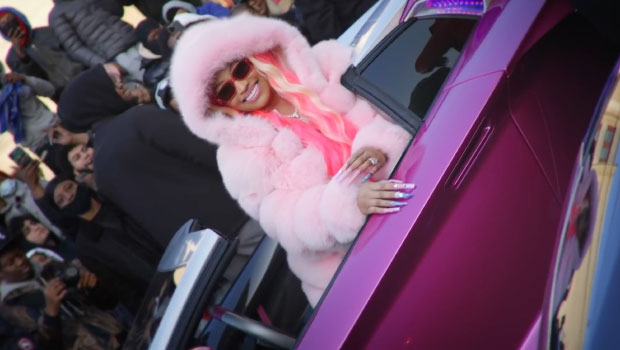 Nicki Minaj Rocks Pink Hair Fur Coat In Epic We Go Up Music