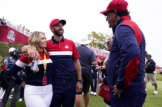 Paulina Gretzky and Dustin Johnson at Ryder Cup 