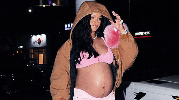 Rihanna's bare baby bump bursts out of tight jeans and crop top as she  wears NSFW accessory in new pics with A$AP Rocky