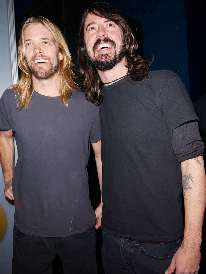 Taylor Hawkins & Dave Grohl At The 50th Annual Grammys