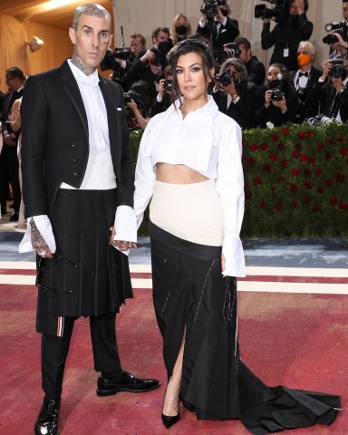 Travis Barker and Kourtney Kardashian Costume Institute Benefit celebrating the opening of In America: An Anthology of Fashion, Arrivals, The Metropolitan Museum of Art, New York, USA - 02 May 2022
