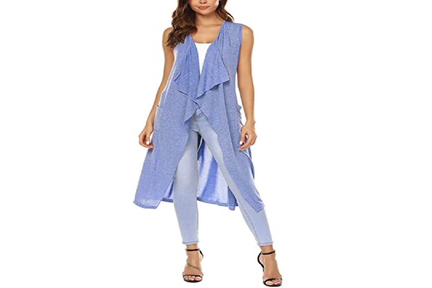 Draped Open Front Cardigan Vest reviews