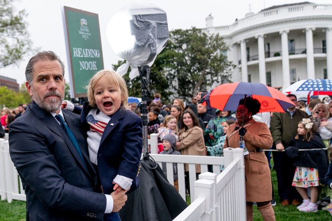 Hunter Biden Holds His Son At The Egg Roll