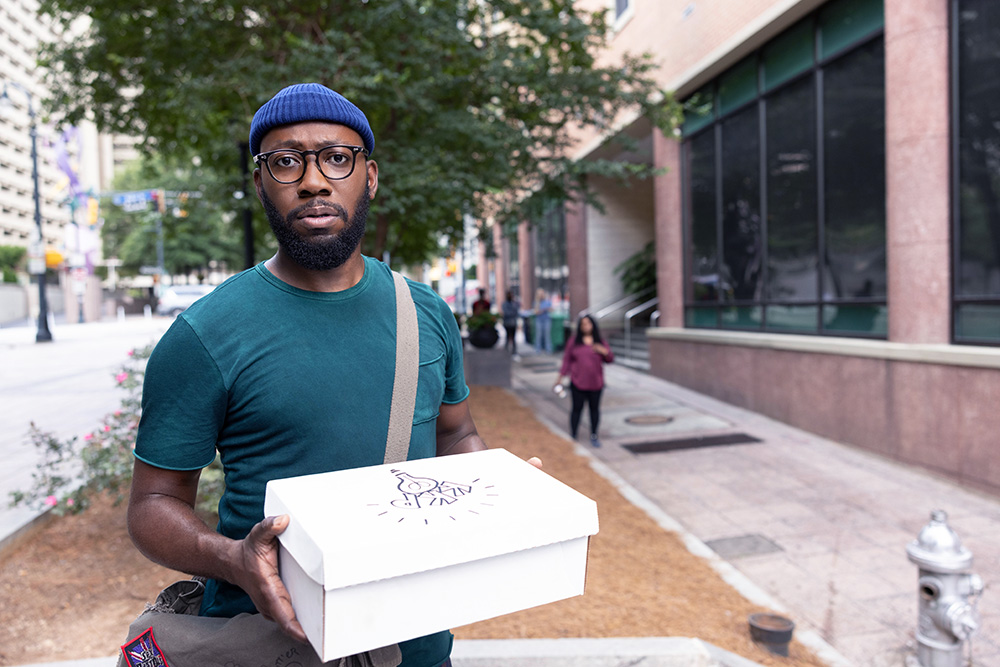 Woke -- “Sole Train” - Episode 204 -- When Keef’s new initiative launch doesn’t go according to plan, he enlists Ayana’s help. A shocking revelation leads Gunther to search for answers on how to be an ally. Keef Knight (Lamorne Morris), shown. (Photo by: Mark Hill/Hulu)