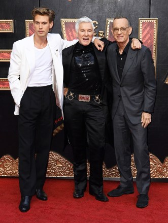 Austin Butler, Baz Luhrmann and Tom Hanks
'Elvis' film screening, London, UK - 31 May 2022