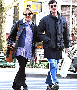Chloe Sevigny and boyfriend Sinisa Mackovic are all smiles while shopping for baby clothes in Manhattan's Soho area. The pregnant star looked to be in a great mood as she was smiling while shopping at "Seraphine" fashionably pregnant store. 24 Feb 2020 Pictured: Chloe Sevigny and Sinisa Mackovic. Photo credit: LRNYC / MEGA TheMegaAgency.com +1 888 505 6342 (Mega Agency TagID: MEGA617162_002.jpg) [Photo via Mega Agency]