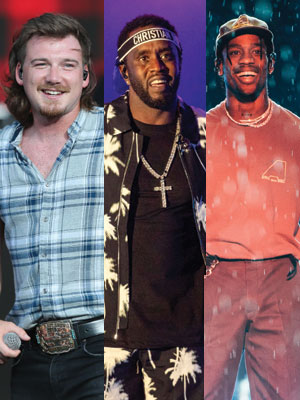 Morgan Wallen, Diddy, Travis Scott