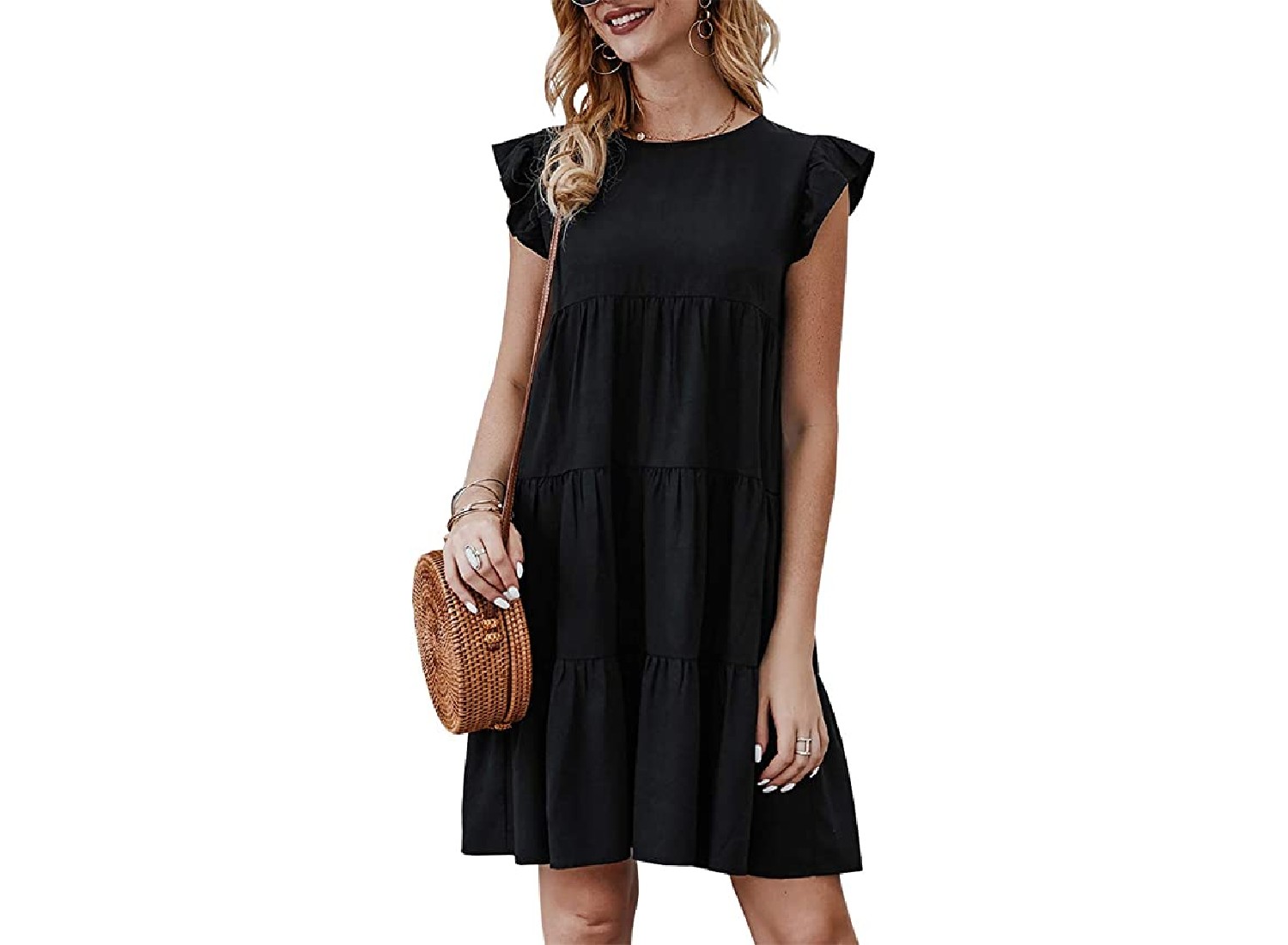 Model in a stylish black dress